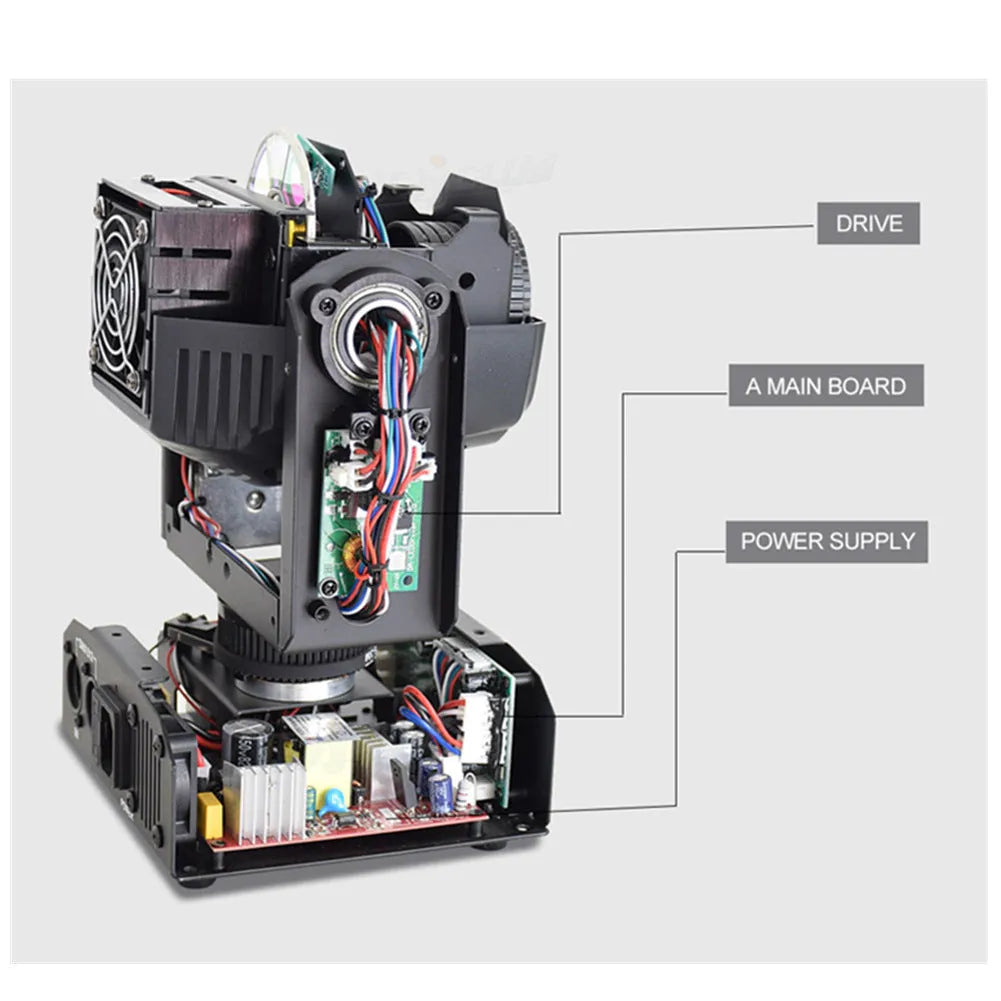 60W LED moving head light with rotating colour beams for stage and KTV use