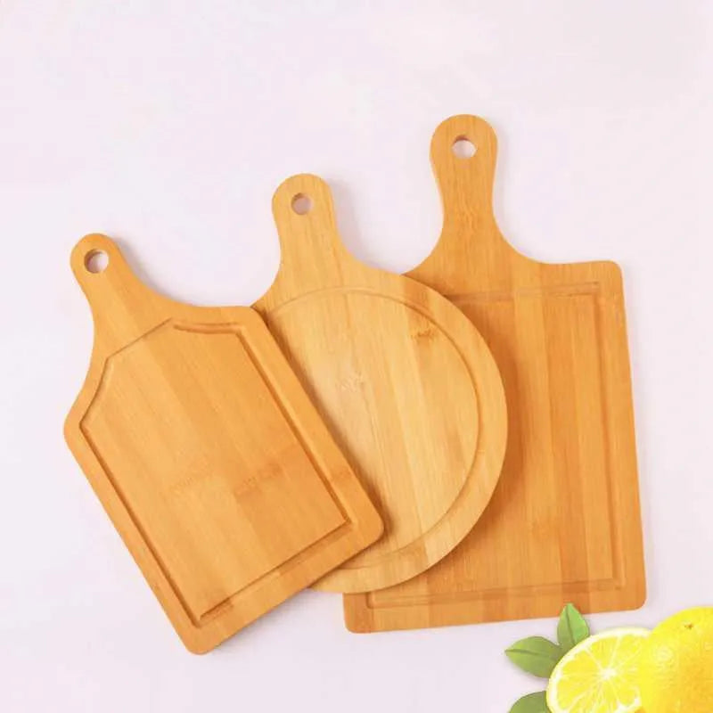 Bamboo fibre multipurpose chopping pizza and fruit board 33x18cm on kitchen counter