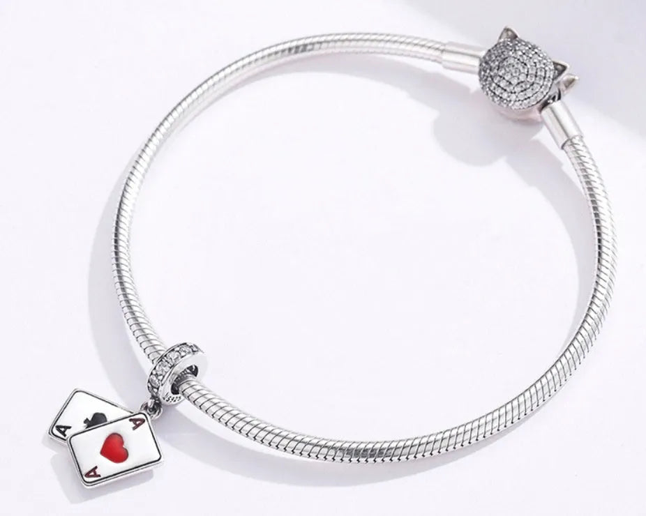 Sterling silver 925 pendant bead with zircon stone, oxidised drip finish, 2.4cm height