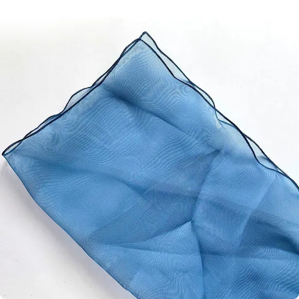 Two square silk Arabesquitic fabric pieces for wrapping flower bouquets, showing colour options.