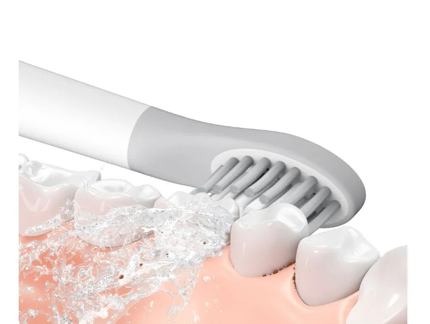 SOOCAS sonic electric toothbrush in blue or pink with round brush head