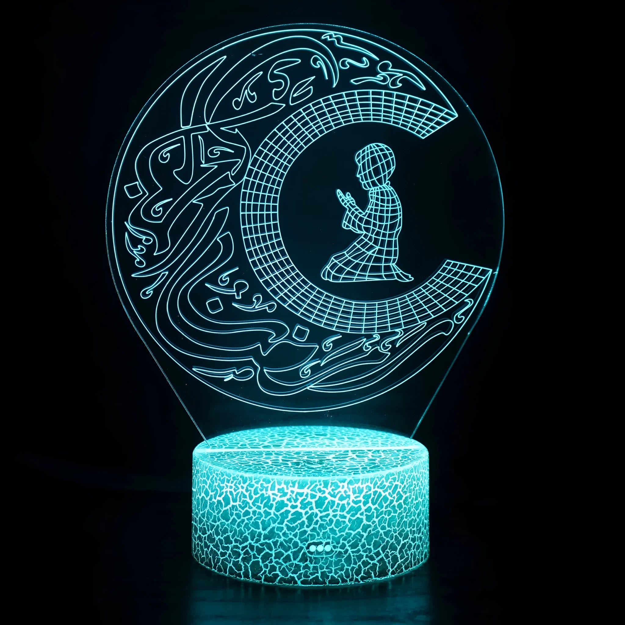 3D small night lamp LED colourful touch remote control USB bedside table lamp