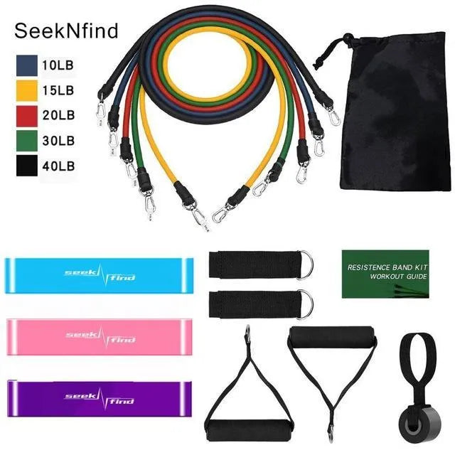 Resistance band set in ArmyGreen and Khaki made from TPR material for yoga and home fitness