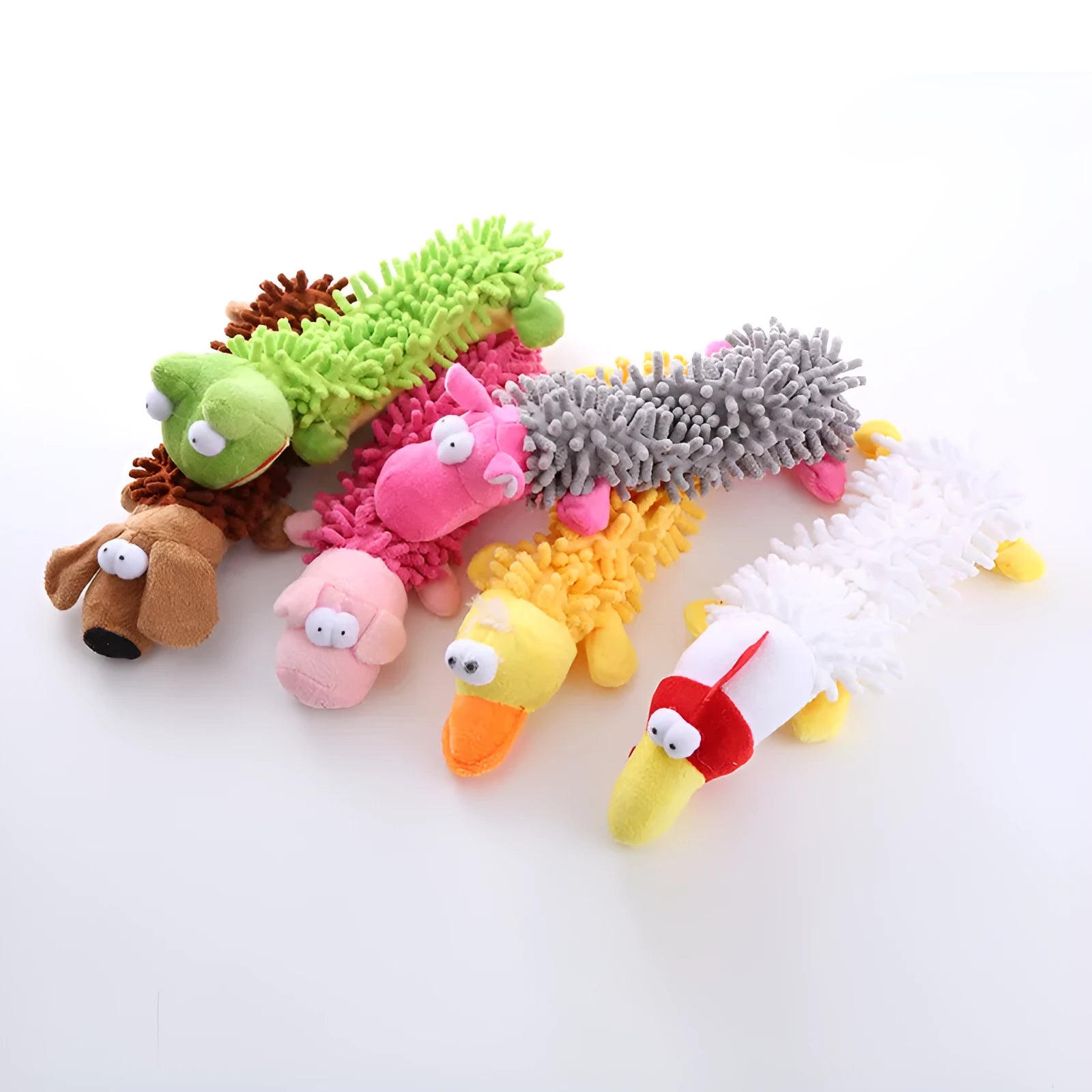 Plush horse molar dog toy in brown dog design with microfiber fur and squeaker for small to medium dogs