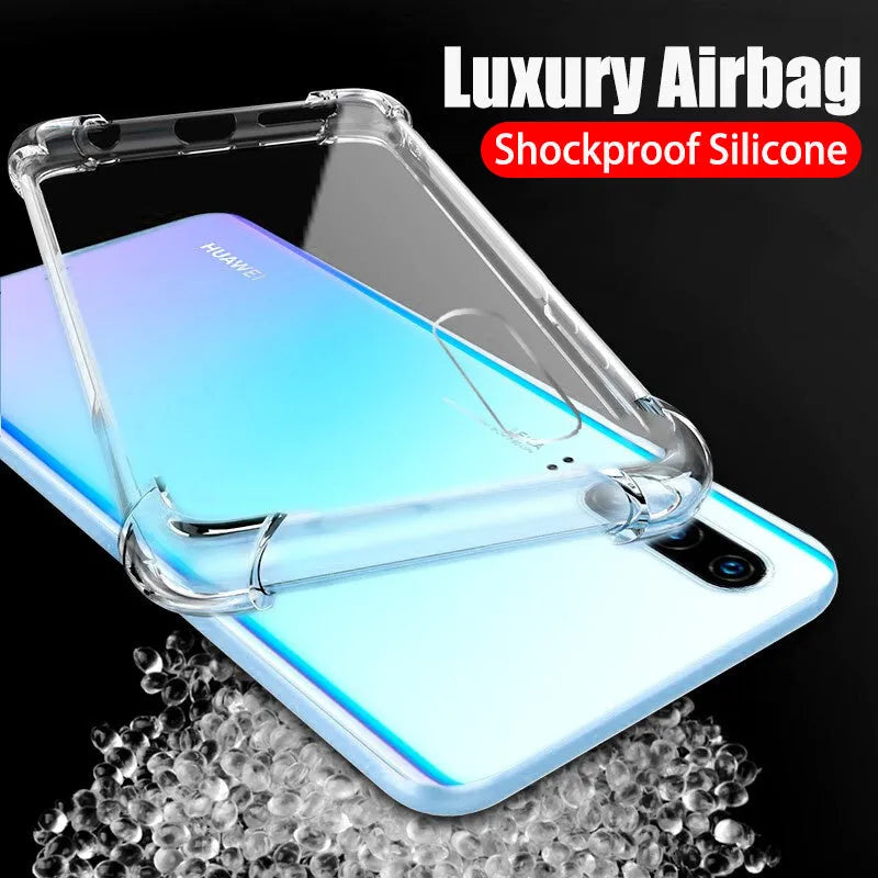 Transparent TPU phone case with airbag drop-resistant protection for Huawei and Honor smartphones
