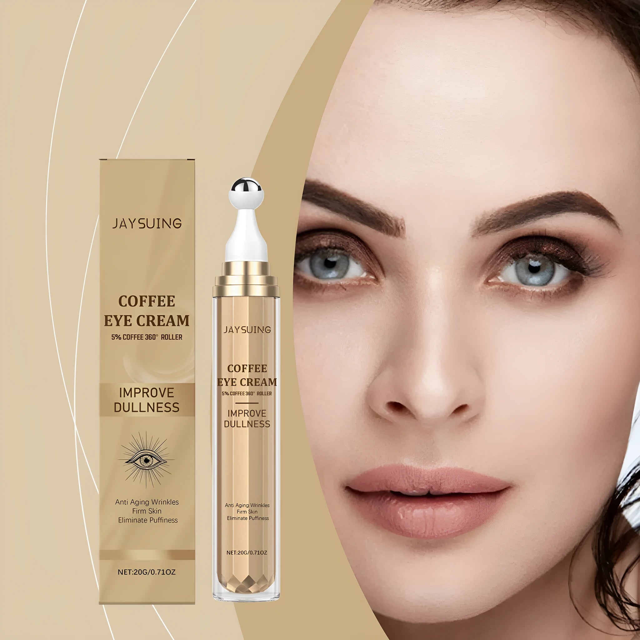20g jar of Caffeine Firming Eye Cream for the eye contour area.