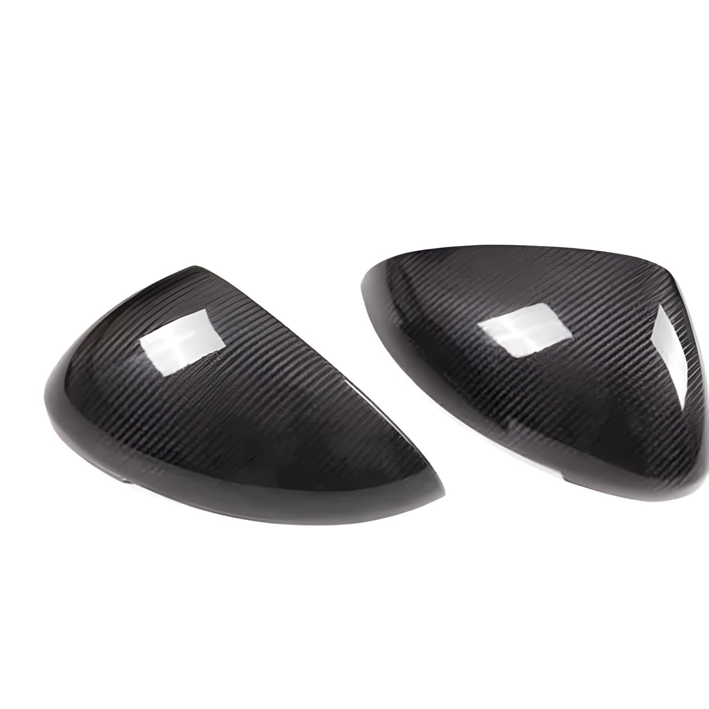 Pair of black carbon fibre Porsche Macan mirror covers for 2014-2022 models