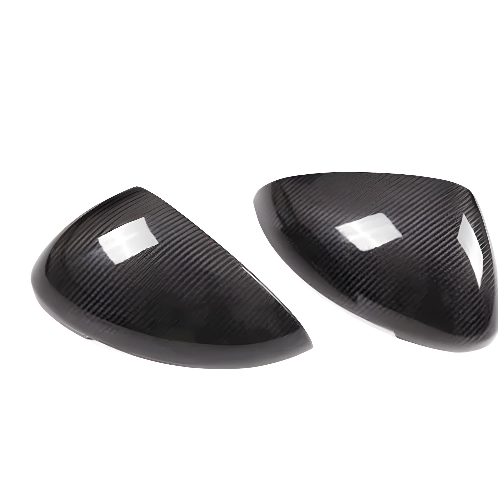 Pair of black carbon fibre Porsche Macan mirror covers for 2014-2022 models