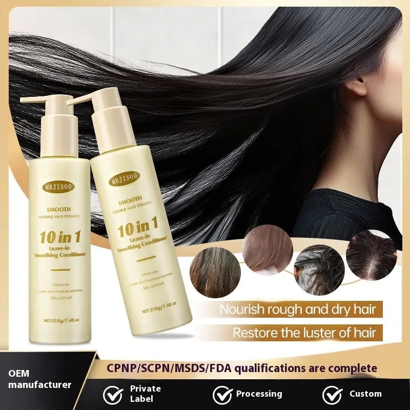 210g bottle of wash-free 10-in-1 hair conditioner for ladies with moisturising and frizz control benefits