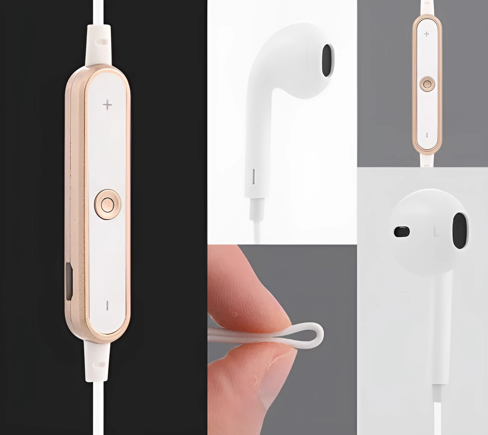 Wireless Bluetooth headset for iPhone 7 S6 5S6plus compatibility in Black, White, Gold, or Silver