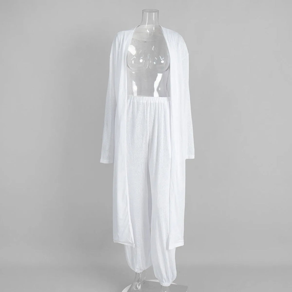 Women's shawl harem pants pyjama set in viscose blend, long sleeve top and pants, available in yellow, white, black