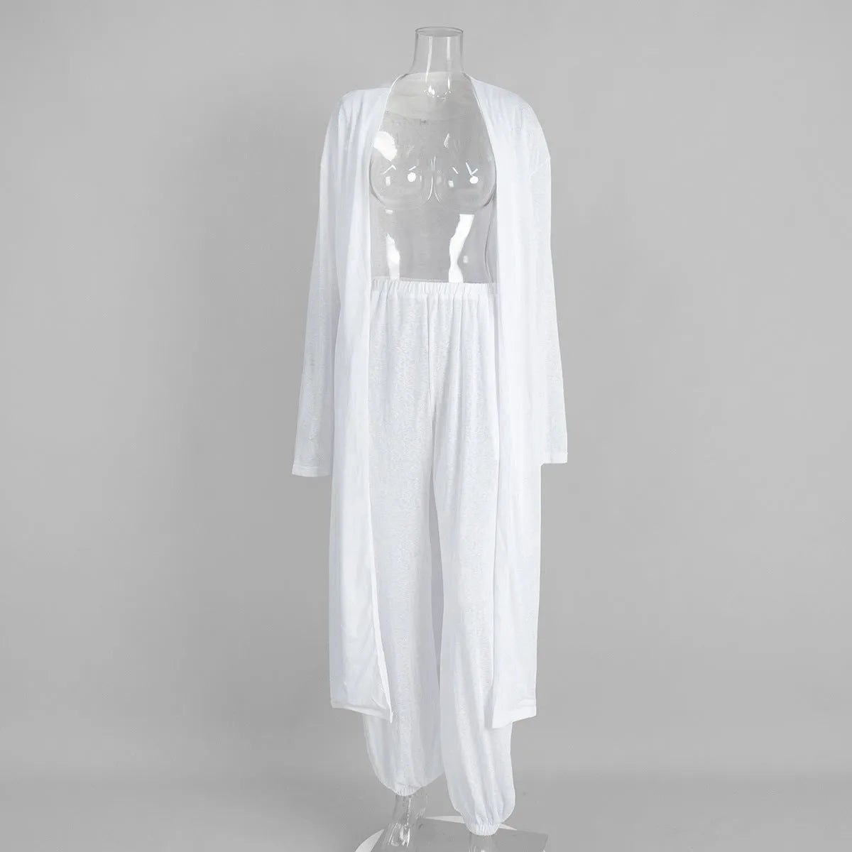 Women's shawl harem pants pyjama set in viscose blend, long sleeve top and pants, available in yellow, white, black