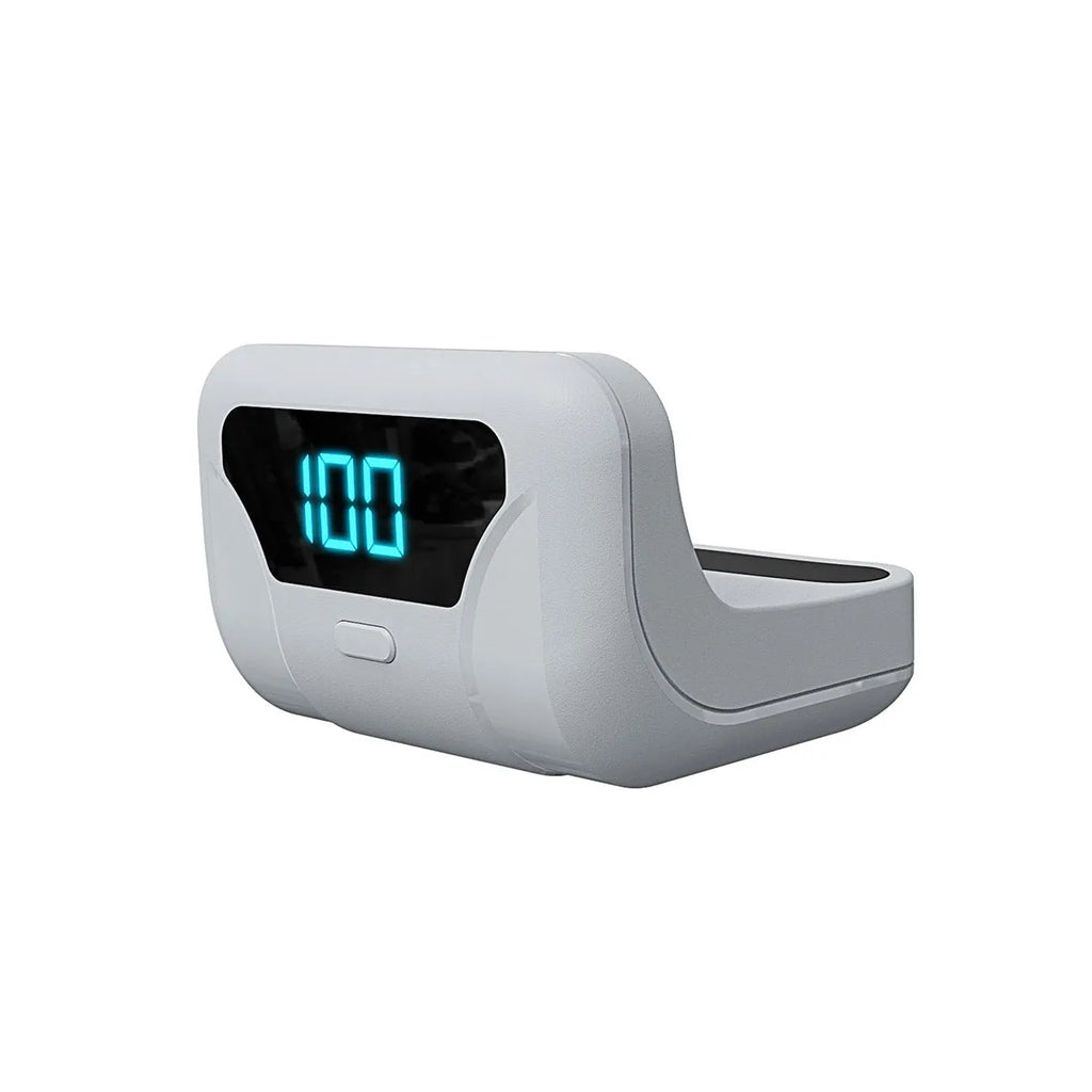 White 1500mAh PS5 controller battery with LED display and outer hanging bag, 8.0 x 4.8 x 2.6cm
