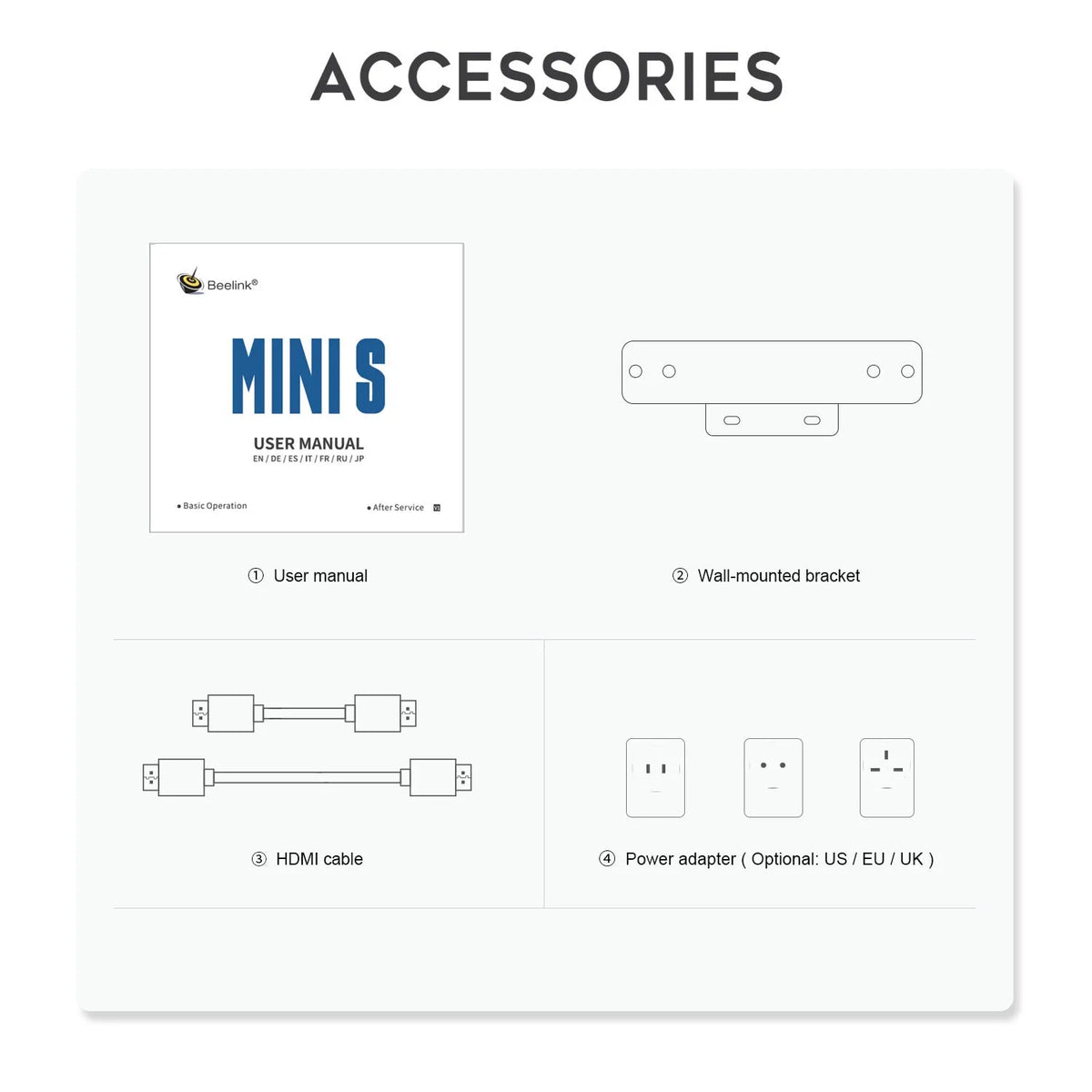Beelink MINI S N5095 mini PC, compact black desktop computer with HDMI, Windows 11, 8GB/16GB RAM, 128GB-1TB storage.