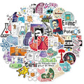 Cartoon graffiti stickers in assorted styles with waterproof matte finish, 3-6cm, 50 sheets per bag