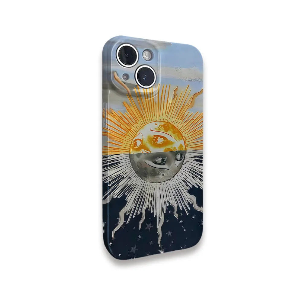 Magnetic two-in-one phone case for Apple 15 and 16 in Day and Night Sunshine colour with Feilin material
