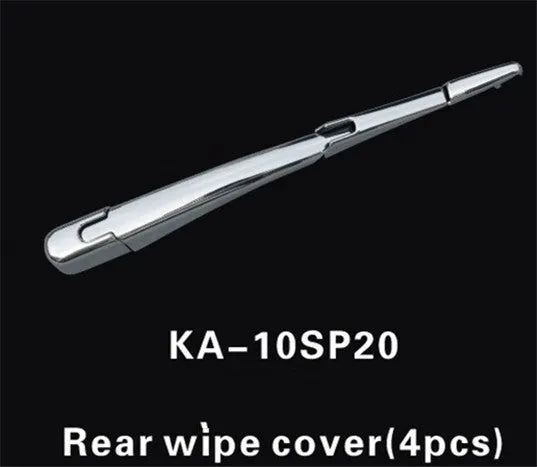 Set of four silvery ABS plastic rear wiper trim covers for a Hyundai car