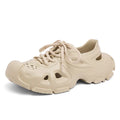 Non-slip lace-up sports outdoor men's sandals in black with EVA sole and round toe