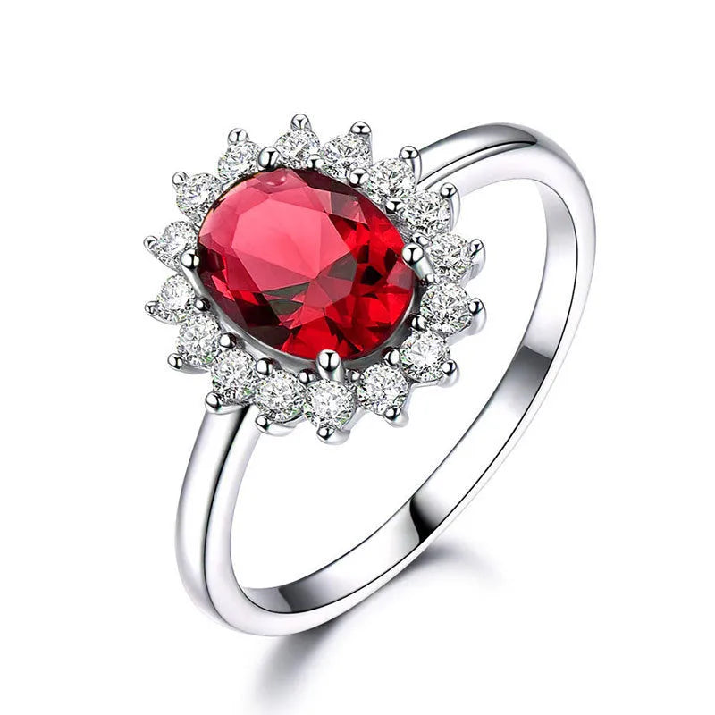 Sapphire blue moissanite floral women's ring made from electroplated copper.