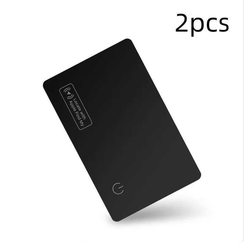 Ultra-thin black anti-loss card with 550mAh battery for Apple devices in a wallet