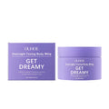 A white 100g jar of body firming lifting cream with a list of key ingredients including glycerin and vitamin E.