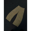 Khaki coloured men's straight leg cotton trousers on a white background