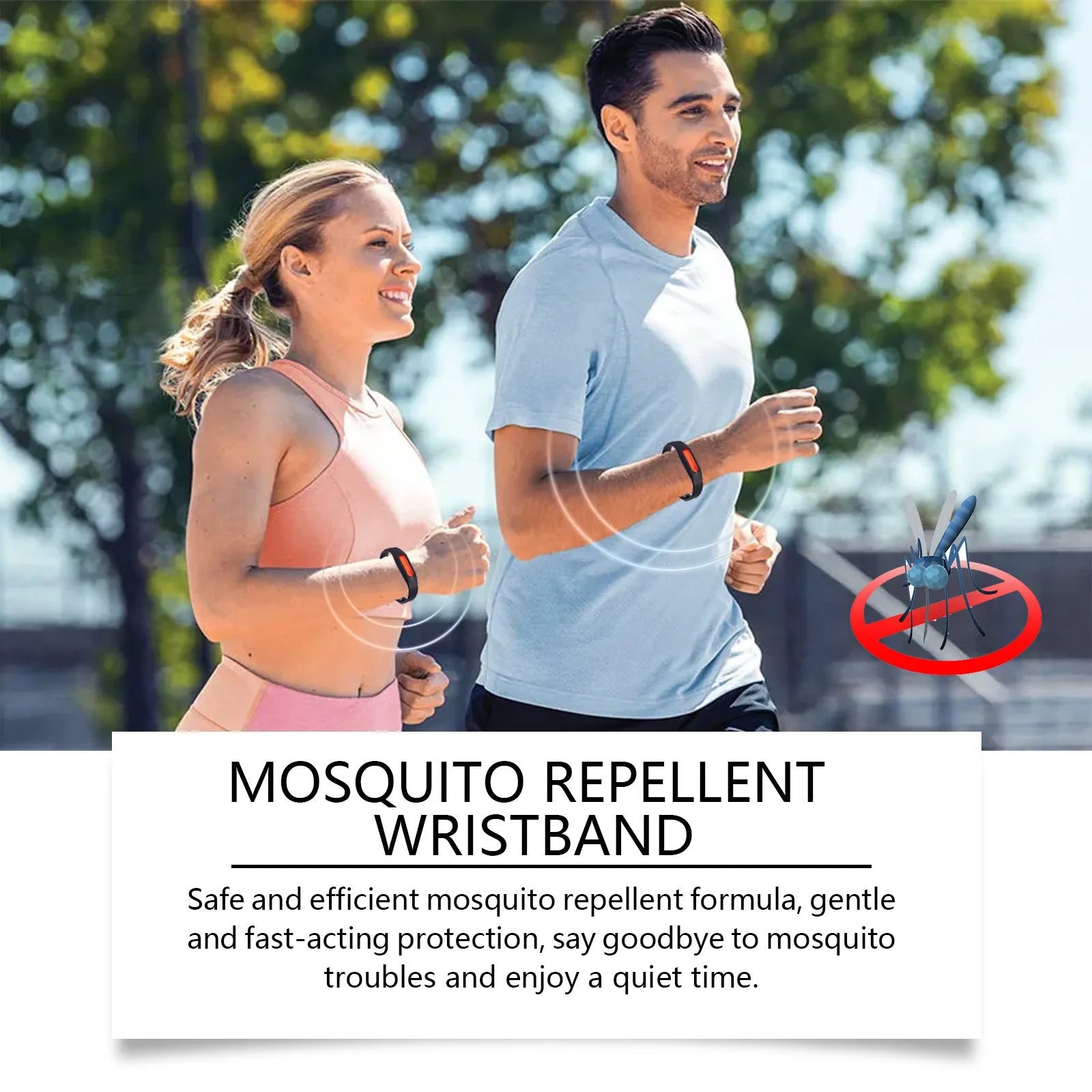 Portable guard body silicone outdoor bracelet on wrist – lightweight flexible silicone band in one colour