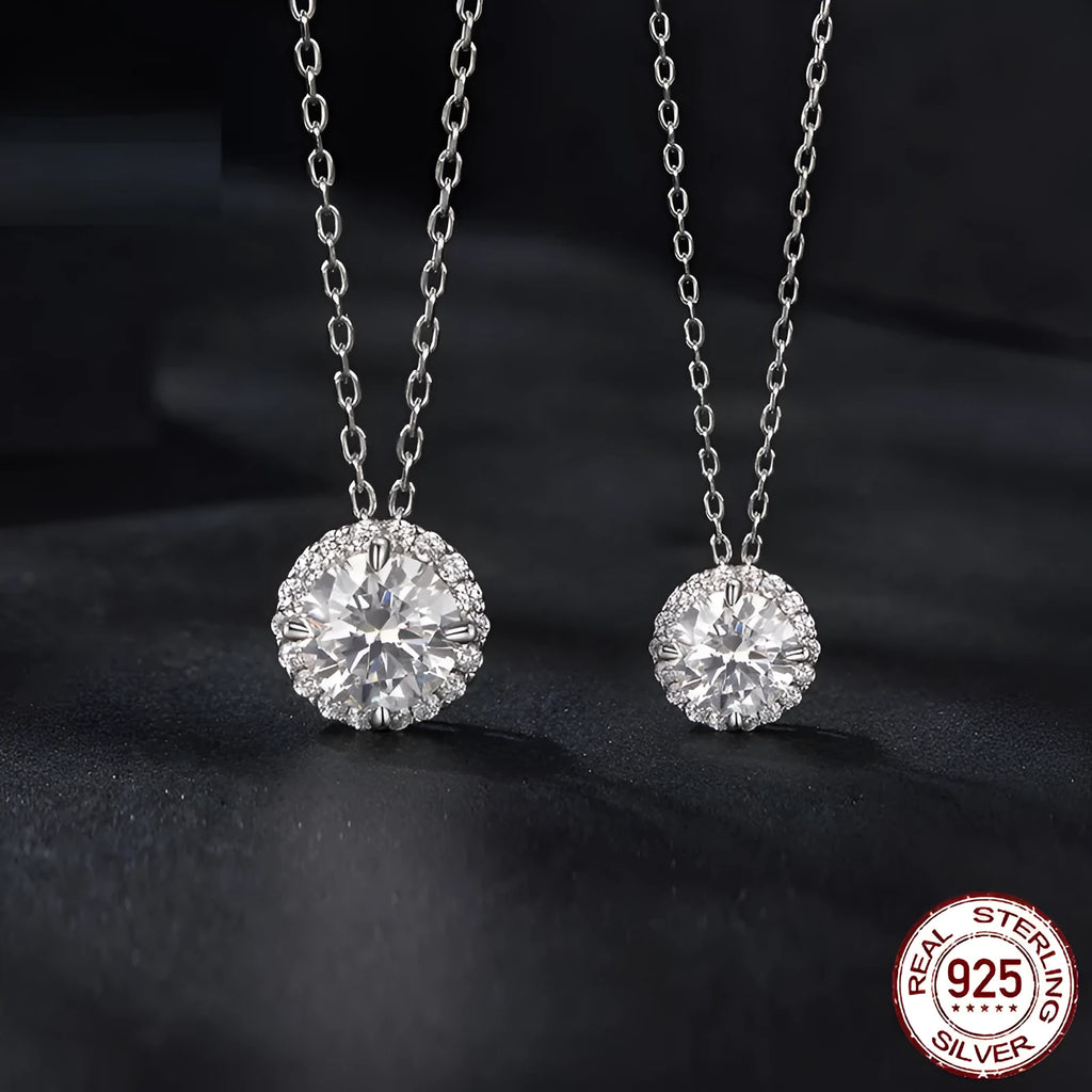S925 silver clavicle chain necklace with electroplated finish, O-ring chain, adjustable 21-50cm on white background