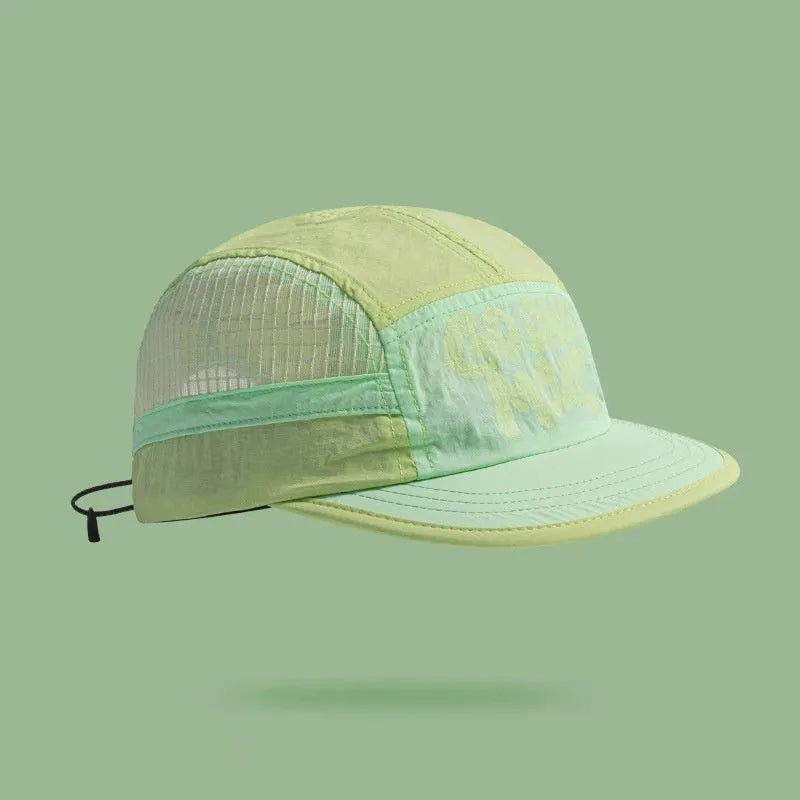Gradient quick-drying mesh baseball cap with digital printing and dome crown