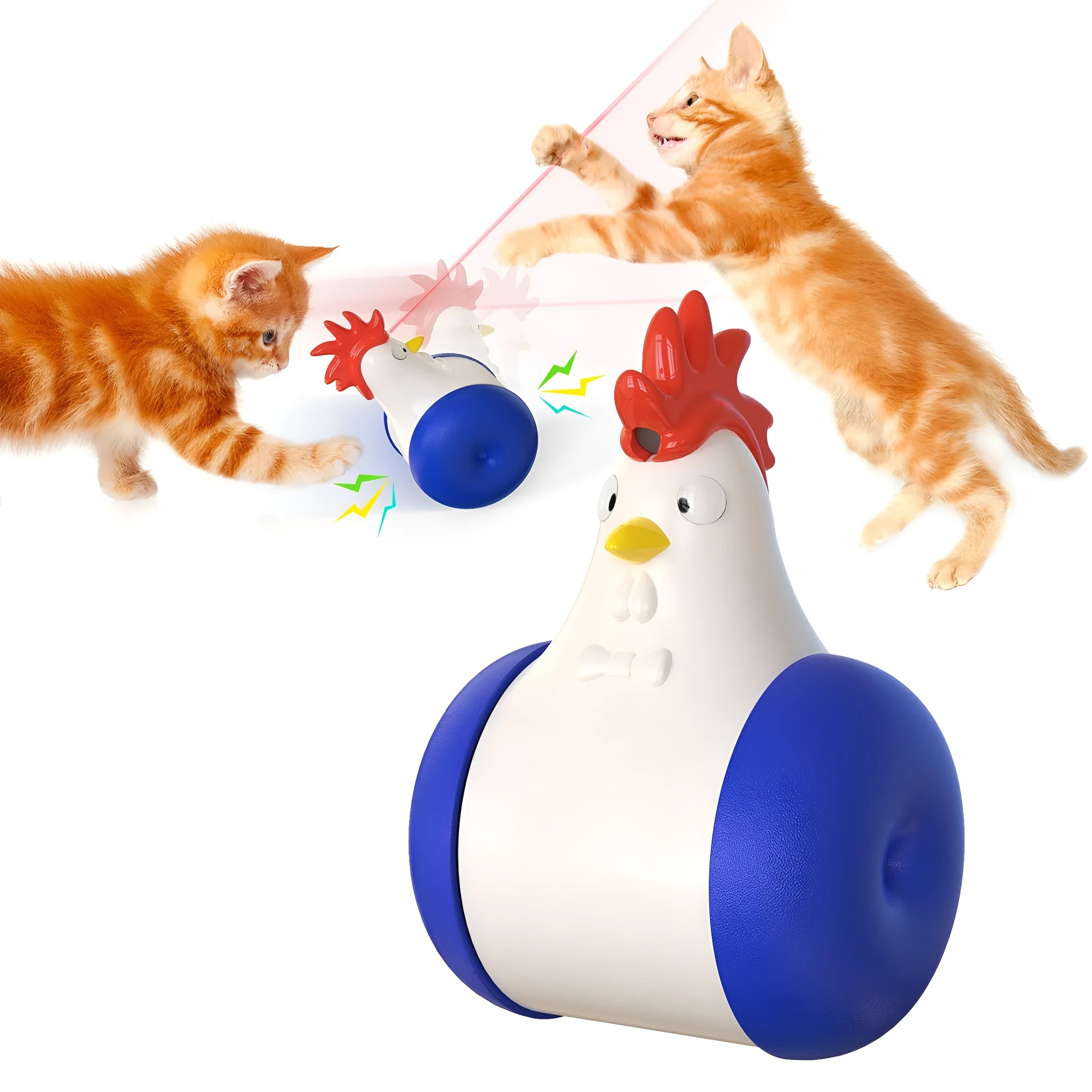 Pet Supplies Sound-emitting Laser Electric Tumbler Cat Toy in Laser Chicken Dark Blue colour
