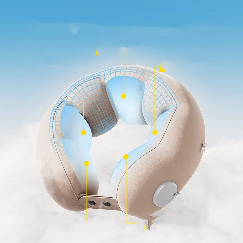 Portable pocket travel pillow cloud bubble U-shaped inflatable neck support cartoon design