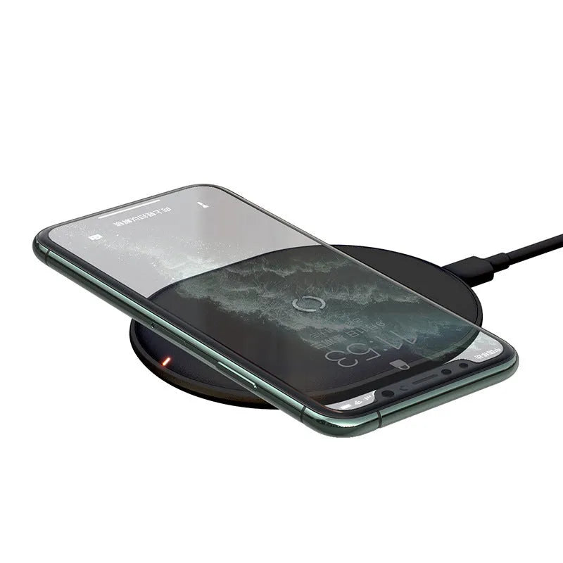 Baseus Rough 15W wireless charging pad in black and white colour options with Type-C port