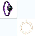 Women's smart watch with round 1.08-inch HD LCD screen and stainless steel strap, rose gold finish