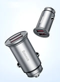 Aluminium alloy USB car charger with dual ports and 4.8A fast charging output