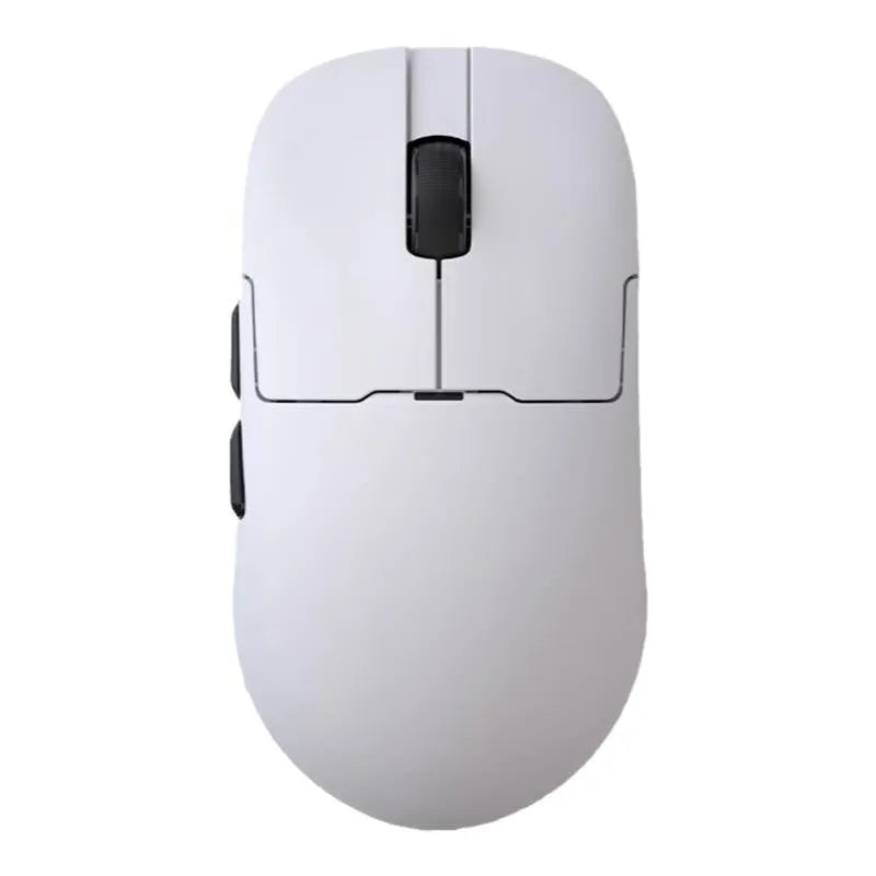 AJAZZ AJ159 white wireless gaming mouse with three-mode connectivity on a desk
