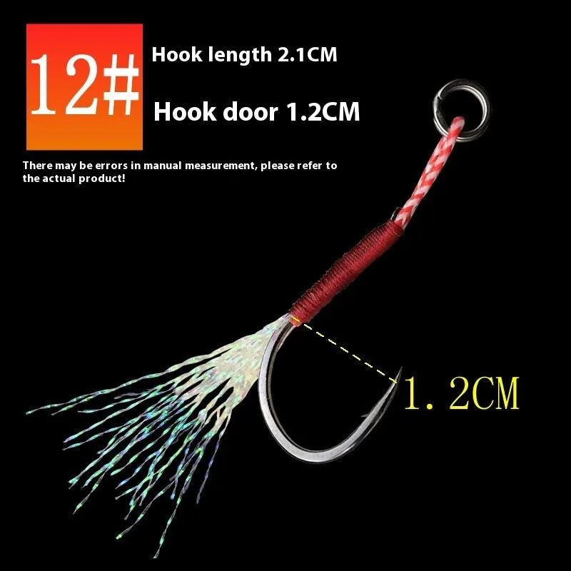 Single bright wire and iron plate fishing hook for sea fishing in various sizes