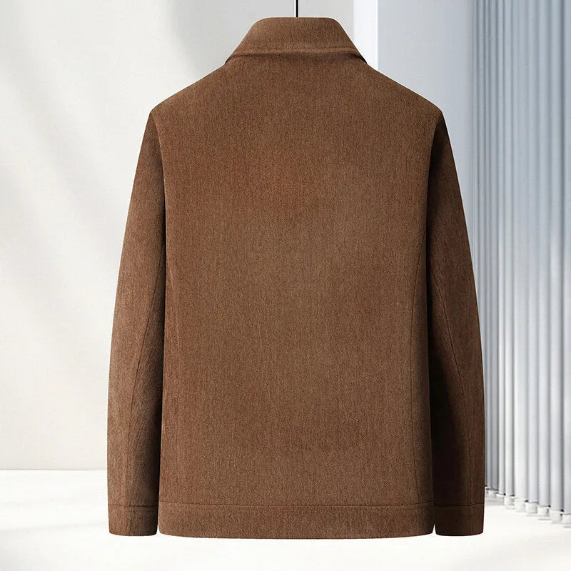 Men's lapel collar casual coat in slim fit design available in four colour options