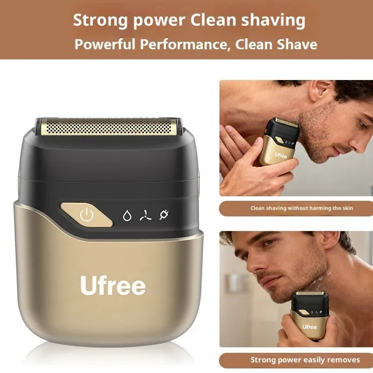 Gold electric reciprocating two cutter head shaver with LED display and floating heads