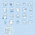 Morning foam PET sticker pack with 40 bear and animal decorative stickers in various styles on white background