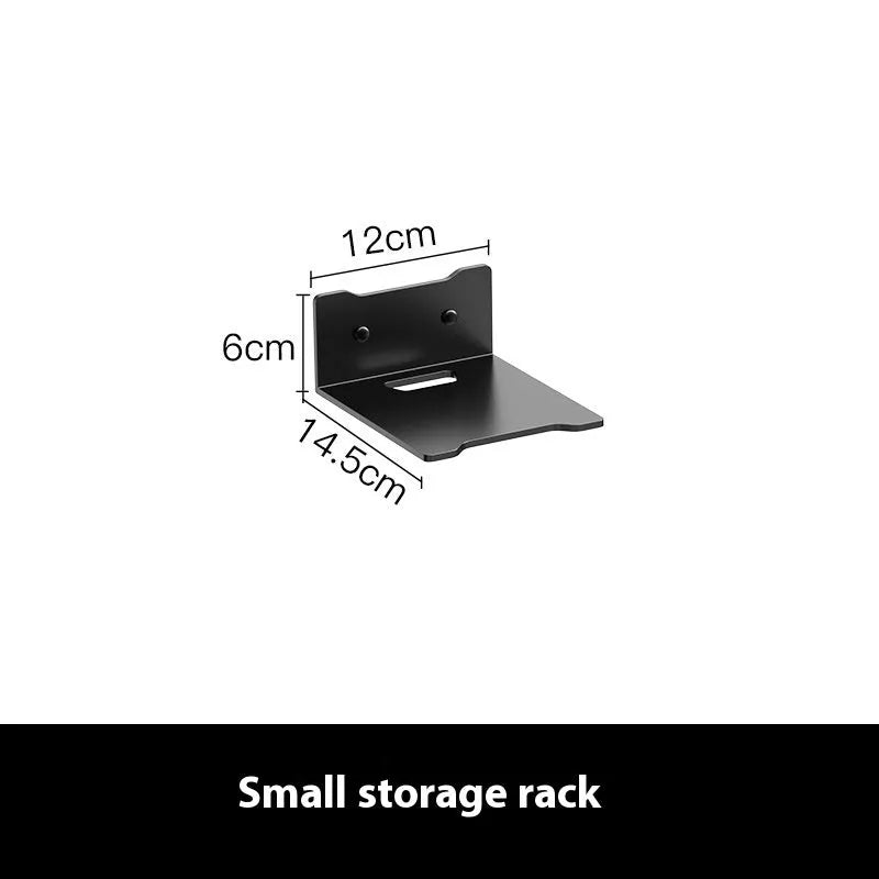 Punch-free carbon steel projector wall hanging bracket in black colour on a wall