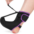 Foot drooping stretch strap night splint adjustable neoprene support black and grey