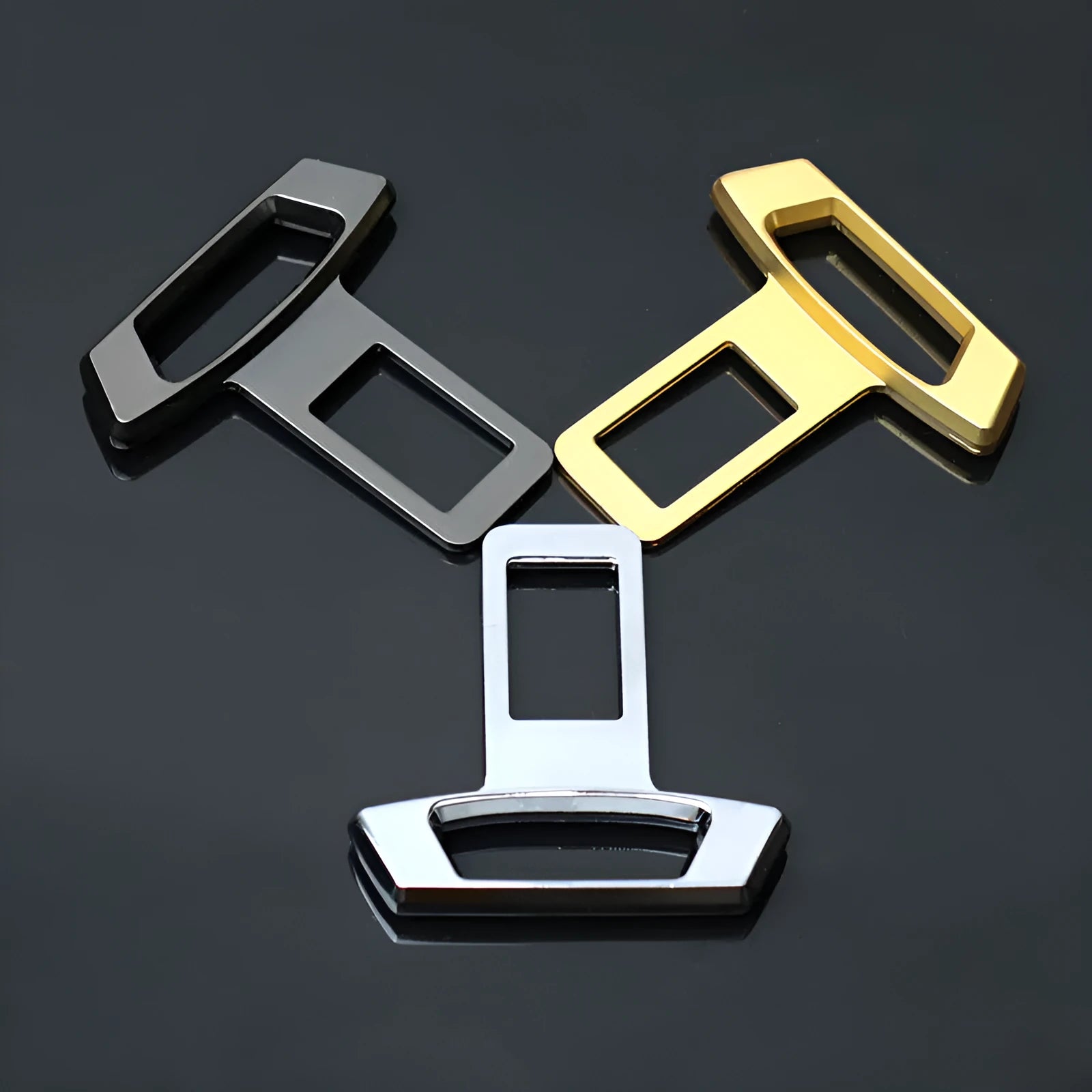 Metal car silencer insert in matte black, gold, and silver colour options