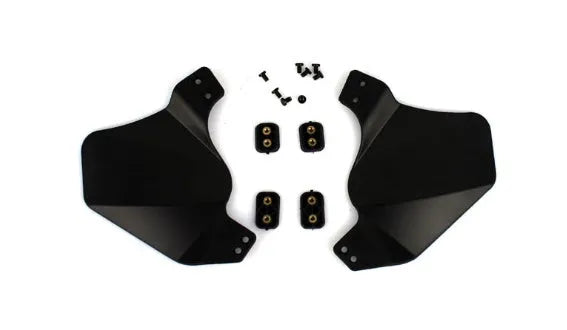 Blind-Spot Armor in Black, soft rubber tactical head protection with slanted deflection design for Emerson fast rail systems