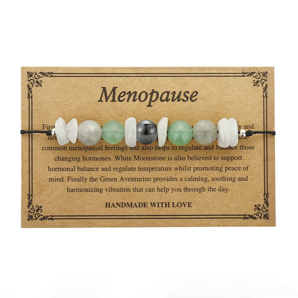 A geometric stone beaded bracelet for women on a wrist, shown in Colour 3906.