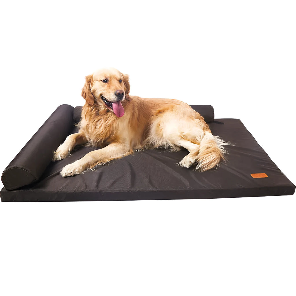 Removable washable dog bed in coffee colour, 1680D Oxford cloth, medium size 75x60x11cm