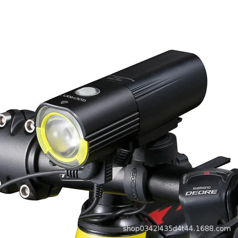 Waterproof bicycle headlight 1600 lumens with power bank, aluminium body, USB rechargeable, handlebar mount