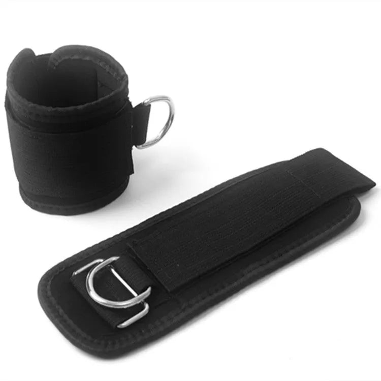 Black Taekwondo leg pull rope set for explosive force training with adjustable tension