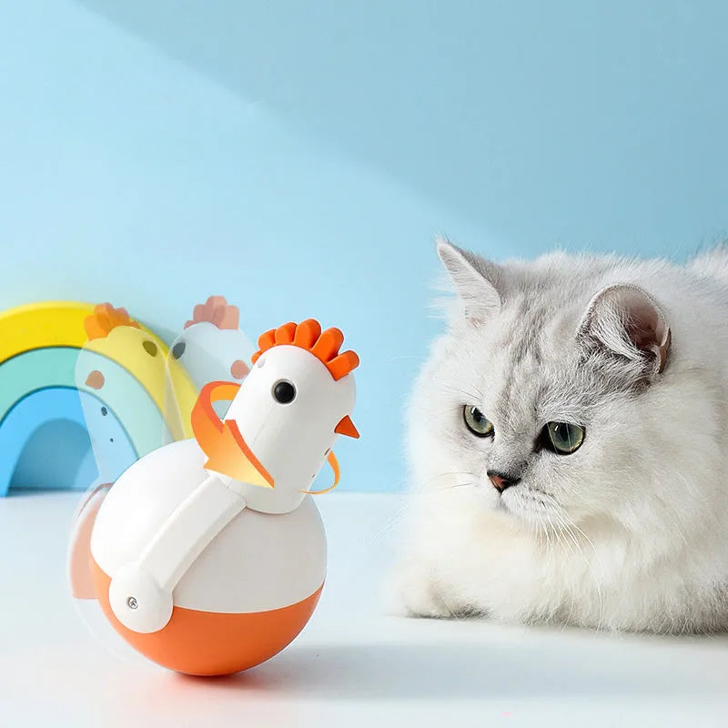 Green and orange electric cat toy with automatic induction switch and self-balancing movement