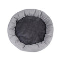 Winter warm PP cotton dog bed in light grey with optional pillow, showing circular design