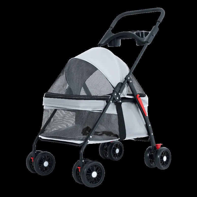 Outdoor lightweight foldable trolley with metal frame, available in four colours for camping and garden use